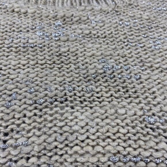 BananaRepublic metallic tulip italian wool sweater open back metallic tan sz M - Picture 7 of 10